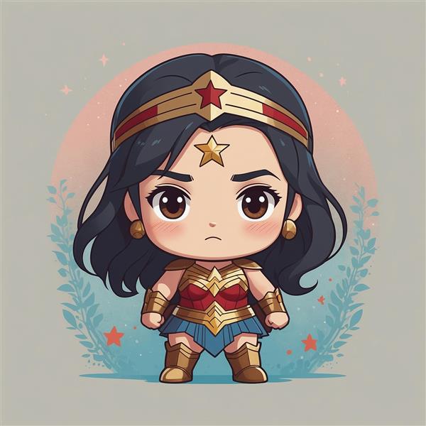 عکس واندر ومن فانتزی با تاج ستاره برای پوستر اتاق کودک