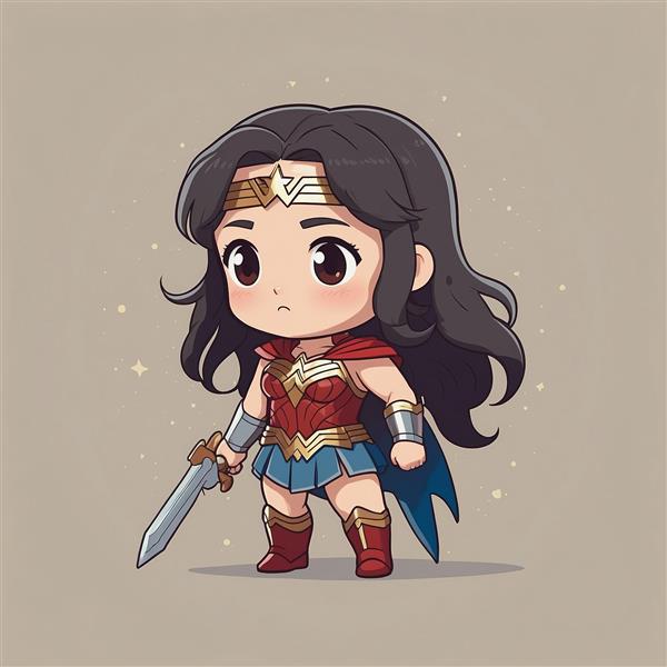 طرح واندر ومن با شمشیر برای تابلو دکوراتیو اتاق دخترانه