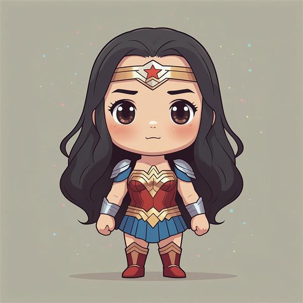 تصویر کارتونی واندر ومن با تاج طلایی برای پوستر دیواری