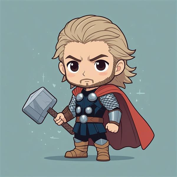 تصویر ثور قهرمان با استایل فانتزی برای تابلو دیواری مدرن