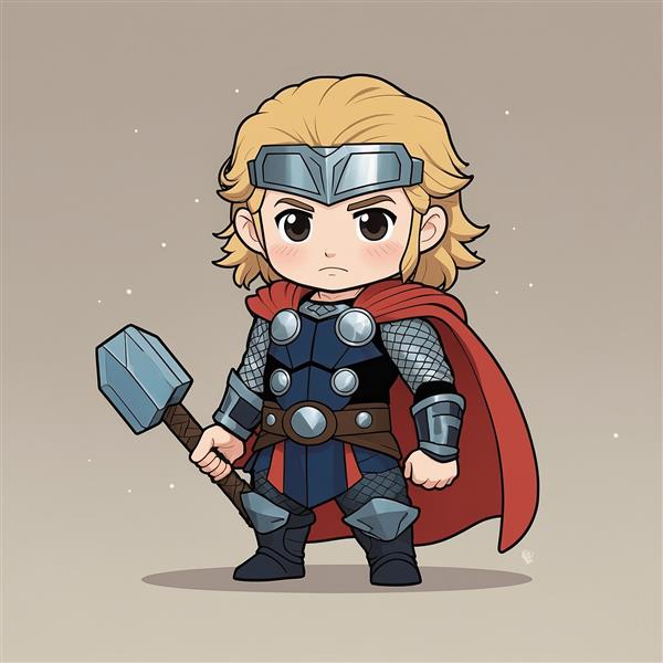 طرح دکوراتیو ثور فانتزی با لباس رزم برای پرده اتاق