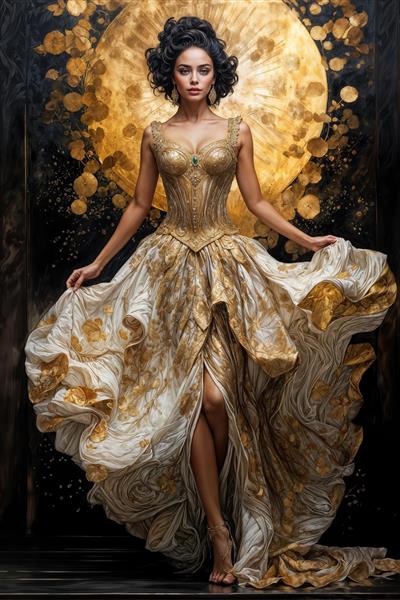 پوستر دیواری کلاسیک الیزابت تیلور با کلاه لبه‌دار و لباس آبی طلایی اشرافی مناسب برای تزئین دیوارهای سالن پذیرایی و هتل‌های کلاسیک