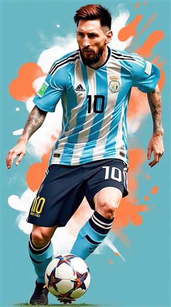 تصویر گرافیکی مسی با استایل هیجانی ویژه چاپ روی پرده، روتختی و پوستر دیواری اتاق پسرانه