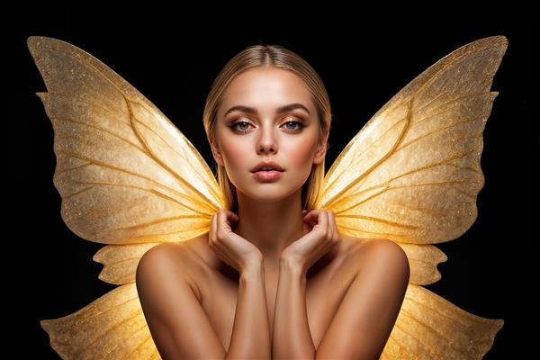 طرح فانتزی فرشته با بال‌های بزرگ طلایی ویژه پوستر دیواری سه بعدی در اتاق خواب مستر و مزون‌های لباس لوکس