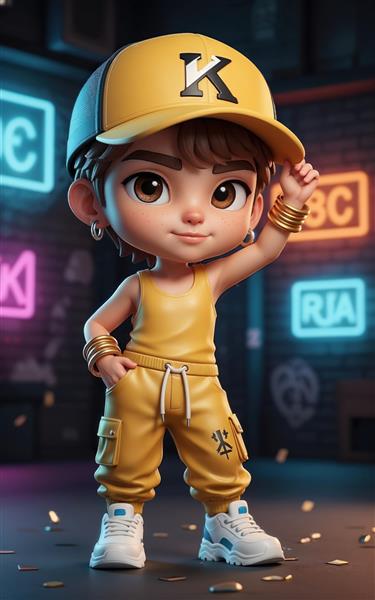 پوستر دیواری پسرانه مدرن با طرح استایل خیابانی و رنگ زرد پرانرژی مناسب برای اتاق خواب نوجوان، گیم‌نت و دکوراسیون مغازه لباس ورزشی