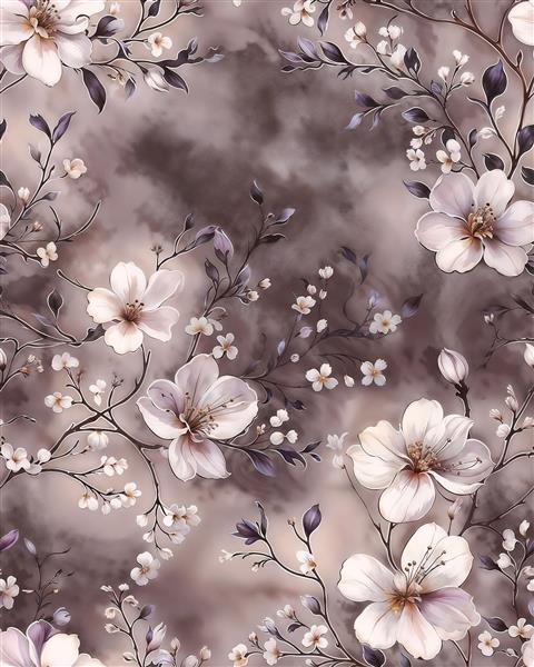 کاغذ دیواری طرح پترن گل‌های مینیاتوری با رنگ‌های ملایم مناسب اتاق خواب دخترانه و مزون لباس