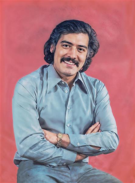 عکس نوستالژیک منوچهر وثوق بازیگر محبوب سینمای قدیم ایران ویژه دکوراسیون کافه‌های سنتی، اتاق خواب با تم کلاسیک و چاپ پوستر دیواری و قاب عکس