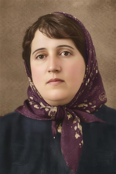 پرتره قدیمی و باکیفیت پروین اعتصامی شاعر پرآوازه ایرانی مناسب برای مراکز فرهنگی، کتابخانه‌ها، مدارس و چاپ روی جلد دفتر و تابلو قاب‌دار