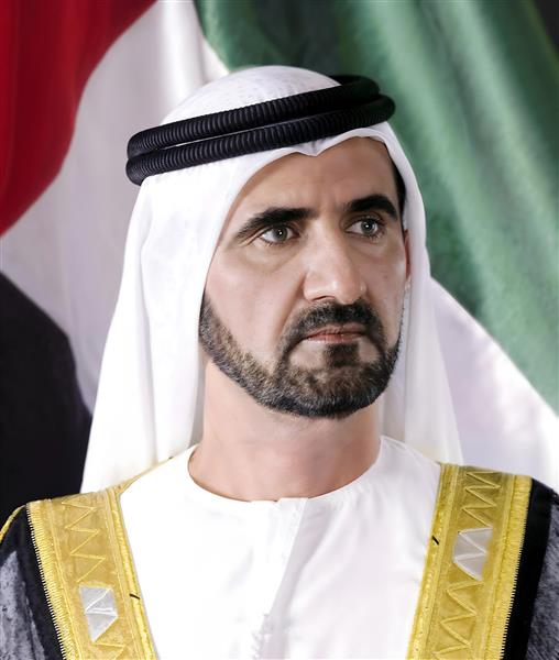 پوستر رسمی شیخ محمد بن راشد آل مکتوم حاکم دبی ایده آل برای دکوراسیون آژانس‌های هواپیمایی و مراکز تجاری