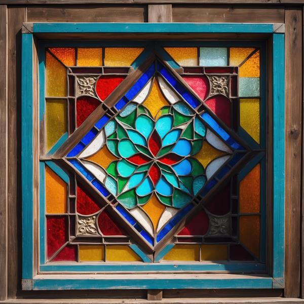 طرح اسلیمی لوزی با ترکیب رنگ‌های گرم برای پوستر دیواری سه بعدی و دکور راهروهای لوکس