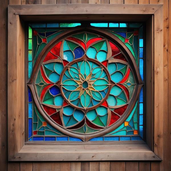 تصویر سه بعدی شمسه اسلیمی و رنگ فیروزه‌ای برای پوستر دیواری پشت تخت و اتاق خواب مستر