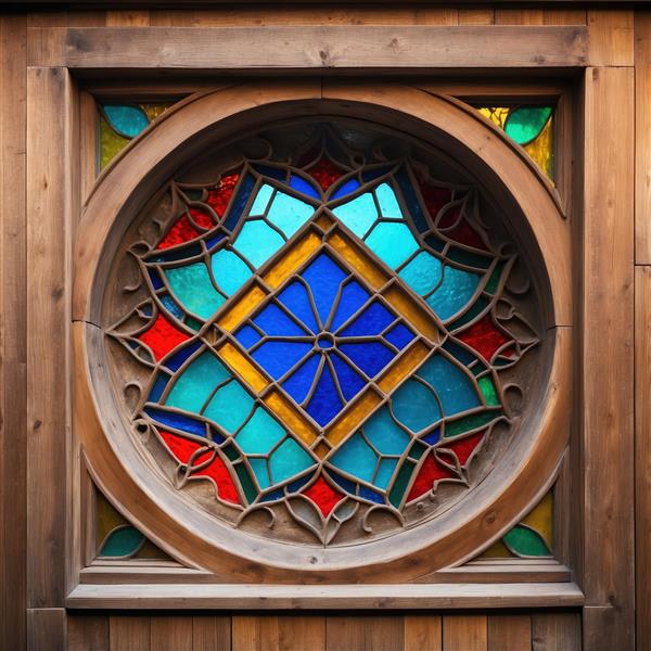 پوستر دیواری دایره‌ای با طرح اسلیمی و رنگ‌های گرم ویژه نصب در تی‌وی وال و فضای نشیمن