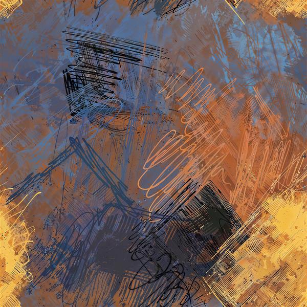 کاغذ دیواری با طرح انتزاعی مدرن و خطوط درهم رنگی مناسب برای فضاهای هنری و اتاق نشیمن