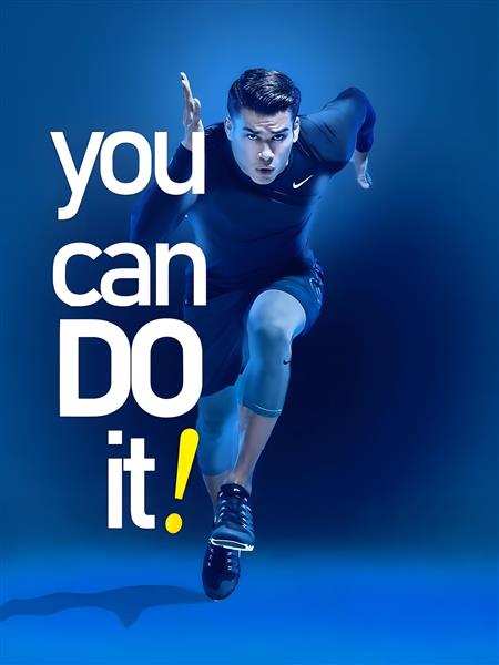 طرح گرافیکی انگیزشی You Can Do It ویژه دکوراسیون اتاق نوجوان، باشگاه بدنسازی و محیط های کاری