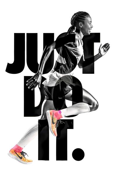 پوستر انگیزشی ورزشی Just Do It با تصویر دختر دونده مناسب سالن های بدنسازی و آکادمی ورزش