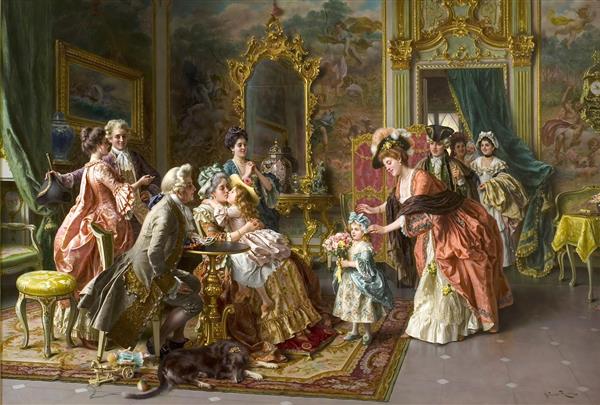 پوستر دیواری هنری جشن تولد کودک در قصر کلاسیک ویژه دکوراسیون اتاق کودک و مهدکودک لوکس