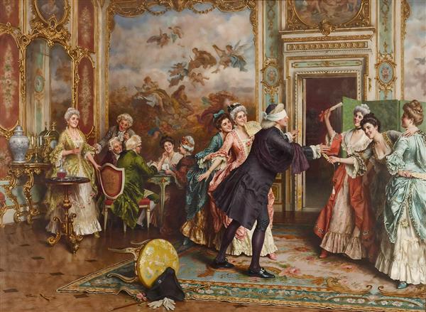 پوستر دیواری طرح بازی و سرگرمی در قصر برای دکوراسیون کلاسیک ویلا و سالن‌های بزرگ بازی