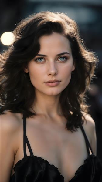 عکس با کیفیت پرتره مدل زن با موهای تیره مناسب تابلو دکوراتیو آرایشگاه زنانه و پوستر دیواری اتاق خواب مدرن