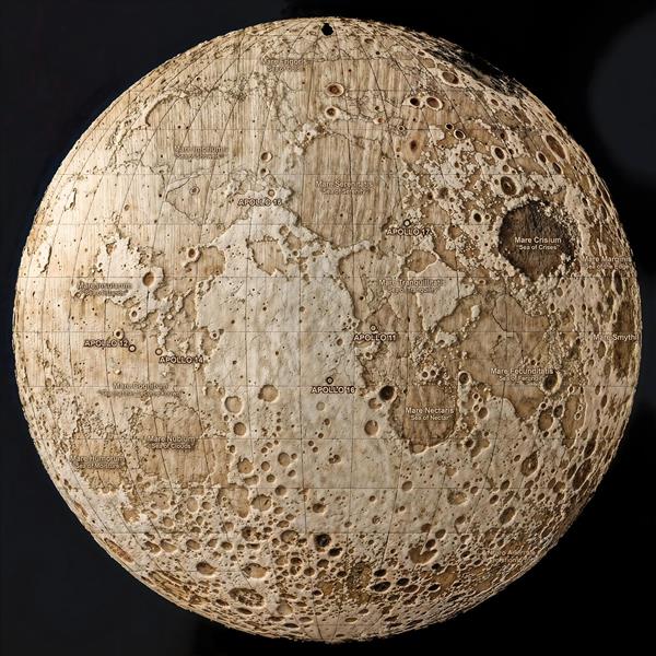 پوستر دیواری سه بعدی طرح کره ماه با بافت سنگی و دهانه های آتشفشانی مناسب اتاق خواب کودک و نوجوان و آسمان شب