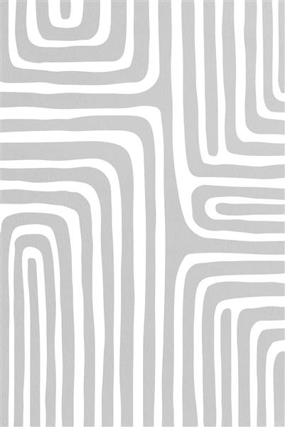 کاغذ دیواری مدرن با خطوط منحنی مینیمال خاکستری و سفید ویژه اتاق خواب بزرگسال و راهروهای اداری