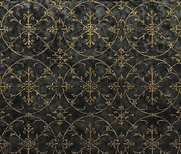 الگوی اسلیمی طلایی ظریف بر روی سنگ مرمر سیاه ویژه پوستر دیواری تالارهای پذیرایی و قاب‌های دکوراتیو لوکس