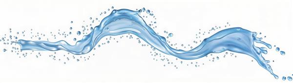 موج آب شفاف و قطرات معلق مناسب برای پوستر دیواری استخر، حمام‌های لوکس و برچسب محصولات آرایشی