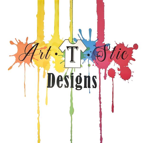 لوگوی هنری با پاشش رنگ‌های رنگین‌کمانی مناسب پوستر دیواری آموزشگاه نقاشی، گالری و مهدکودک