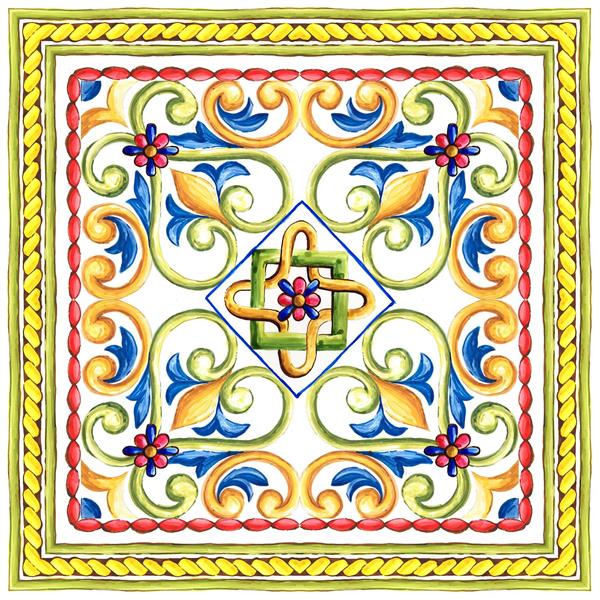 طرح اسلیمی و ختایی رنگارنگ سنتی مناسب چاپ روی ظروف چینی و پوستر دیواری پذیرایی و تالارهای مجلل