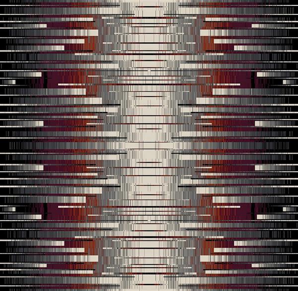 فرش مدرن با پترن خطی و رنگ‌بندی زرشکی و کرم مناسب چاپ روی قالیچه، موکت و کاغذ دیواری‌های پذیرایی لوکس