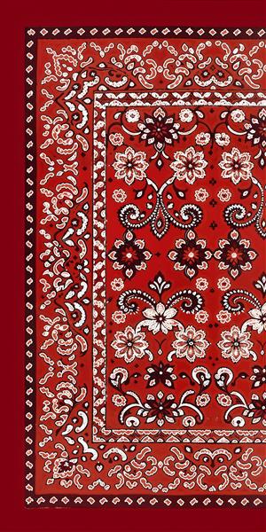 طرح پارچه سنتی قرمز با حاشیه اسلیمی سفید ویژه پوستر دیواری سالن پذیرایی ایرانی، سفره‌خانه و چاپ روی کوسن و رومیزی