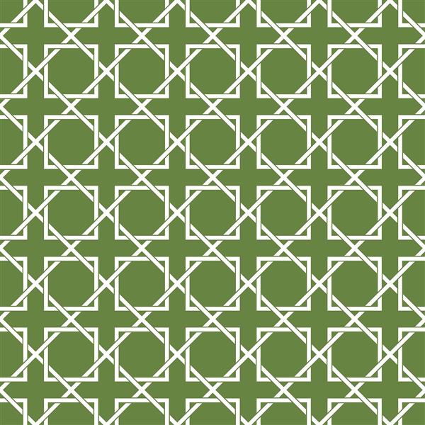 طرح هندسی گره‌چینی مدرن با پس‌زمینه سبز مناسب دیوارپوش مهدکودک و دبستان و تولید پرده چاپی و روتختی اتاق کودک