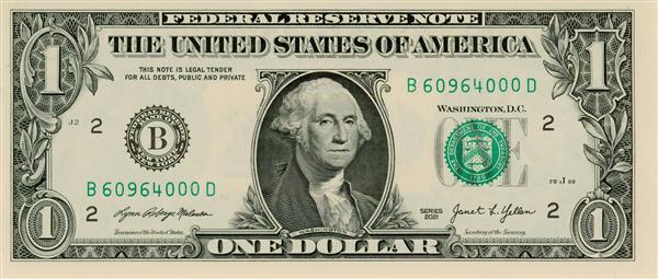 طرح اسکناس یک دلاری آمریکا مناسب برای پوستر دیواری، چاپ روی کوسن و اکسسوری دکوراتیو