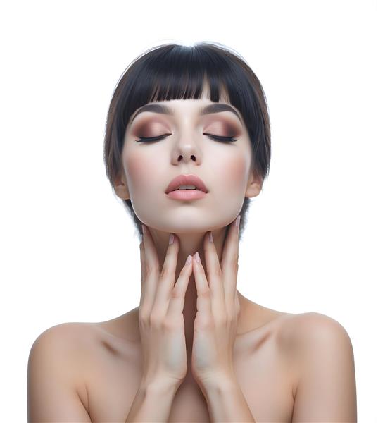 پرتره مینیمال زن با پوست شفاف برای پوستر دیواری کلینیک پوست، مو و زیبایی و سالن‌های ماساژ