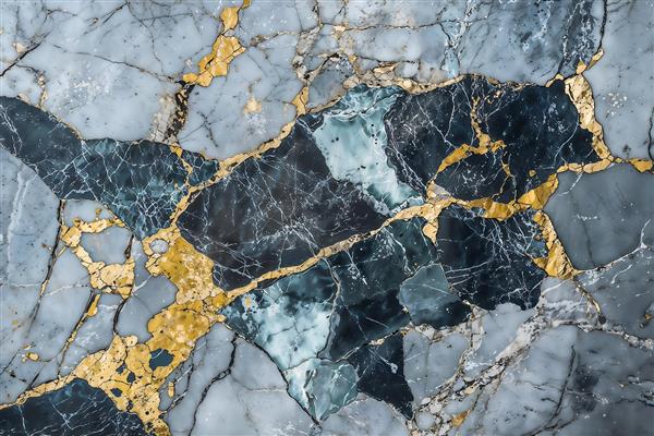 تصویر باکیفیت سنگ مرمر شکسته با بندکشی طلایی ویژه چاپ کاغذ دیواری سه بعدی و قاب دکوراتیو اتاق کار