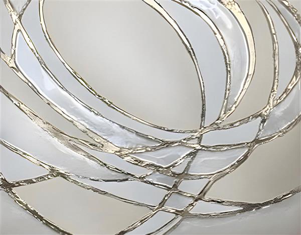 نقاشی خطوط مدرن نقره‌ای روی زمینه سفید برای پوستر دیواری مینیمال اتاق نشیمن و دفتر کار