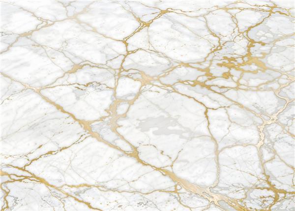 پوستر سه بعدی سنگ مرمر روشن با رگه‌های طلایی ظریف مناسب برای اتاق خواب، سالن کنفرانس و چاپ روی روتختی و کوسن‌های لاکچری