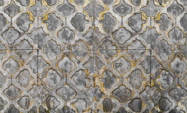 پوستر دیواری طرح اسلیمی و کاشی‌کاری قدیمی با بافت کهنه ویژه رستوران‌های سنتی، هتل‌ها و فضاهای کلاسیک