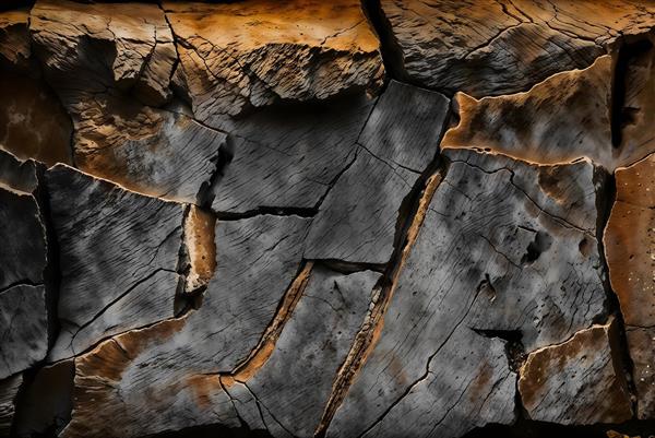 پوستر دیواری سه بعدی بافت تنه درخت کهنه با رنگ‌بندی طوسی و قهوه‌ای ویژه دکوراسیون‌های روستیک و صنعتی در لابی هتل