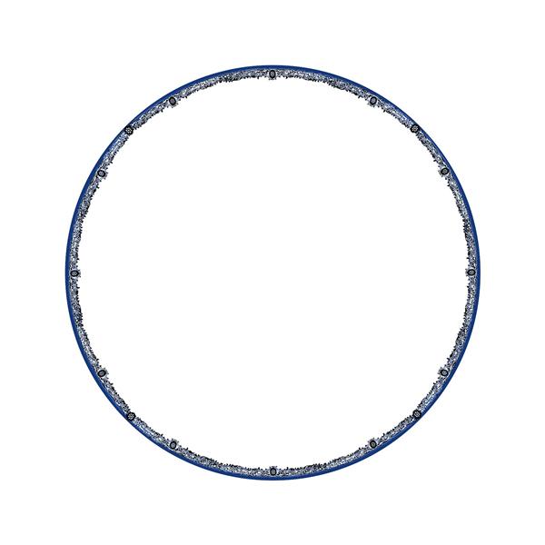 فریم دایره‌ای تزیینی با نقوش اسلیمی آبی ظریف مناسب چاپ روی بشقاب تزیینی، کوسن و حاشیه آینه‌های دکوراتیو