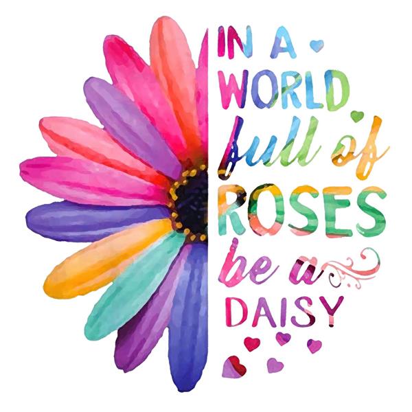 طرح تایپوگرافی انگیزشی با گل آفتابگردان رنگارنگ ویژه پوستر دیواری مدارس، آموزشگاه‌ها و اتاق مطالعه