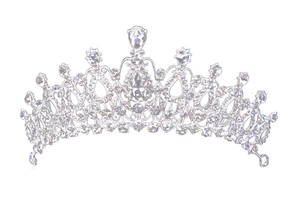 تصویر باکیفیت تاج الماس و جواهرات سلطنتی با زمینه سفید شفاف ایده آل برای چاپ روی دفترچه، تیشرت و پوستر دیواری مزون عروس