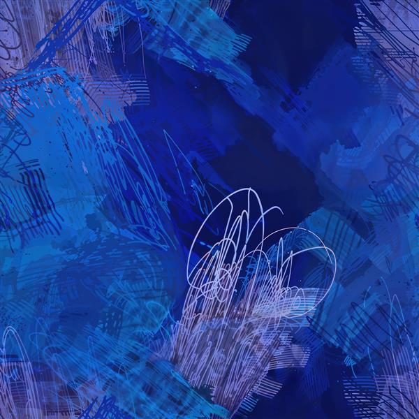 بک گراند انتزاعی با خطوط درهم و طیف رنگی آبی تیره برای چاپ پارچه، پرده و دیوارپوش‌های مدرن اداری و اتاق کار