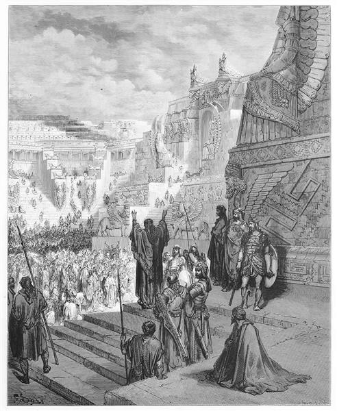 تصویر تاریخی بازگشت یهودیان از اسارت بابل بر اساس آثار گوستاو دوره برای چاپ روی پرده، فرش و تابلوهای دکوراتیو