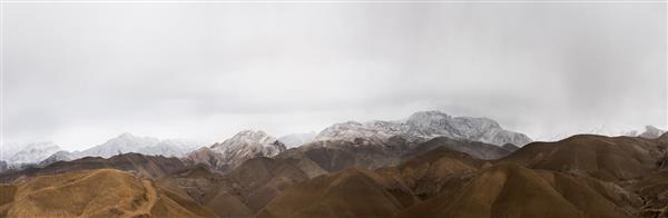 عکاسی پانوراما کوهستان زمستانی رشته کوه البرز