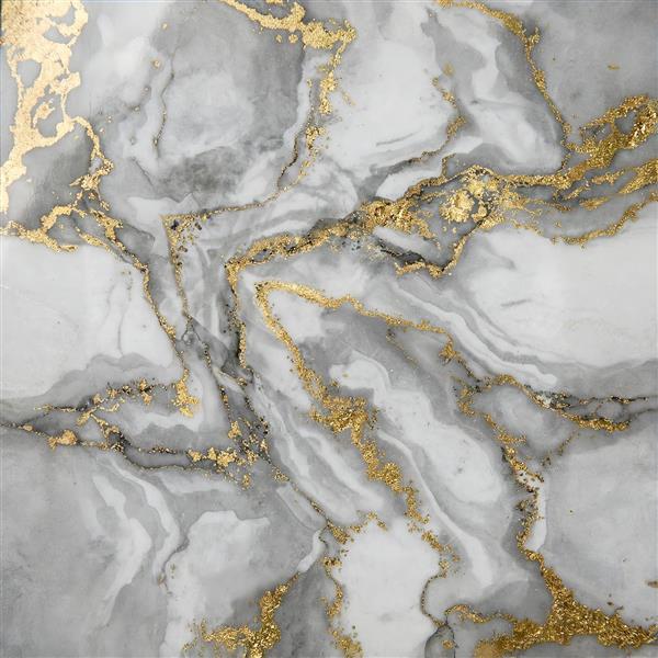 پوستر دیواری عریض طرح سنگ مرمر سفید لوکس با رگه‌های طلایی و خاکستری برای پشت تختخواب و دیوارهای اصلی