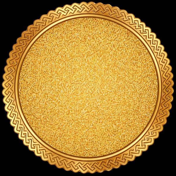 بشقاب تزیینی با نقش و نگار اسلیمی طلایی و بافت نقطه‌ای ویژه چاپ روی ظروف و تابلوهای گرد دکوراتیو