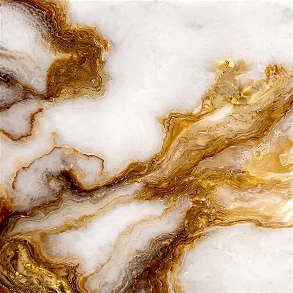 طرح لوکس سنگ عقیق سفید و طلایی با رگه‌های پهن برای پوستر دیواری پشت تلویزیون و تولید پوسترهای دیواری عریض