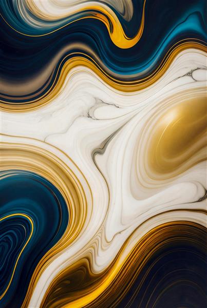 ترکیب رنگ‌های سرمه‌ای و طلایی در طرح سنگ مرمر مدرن برای پوستر دیواری لابی و اتاق کنفرانس