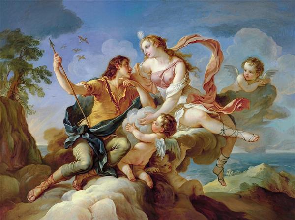 پوستر دیواری طرح اساطیری عشق و فرشتگان کوچک سبک رنسانس ویژه سقف و دیوارهای بزرگ تالار