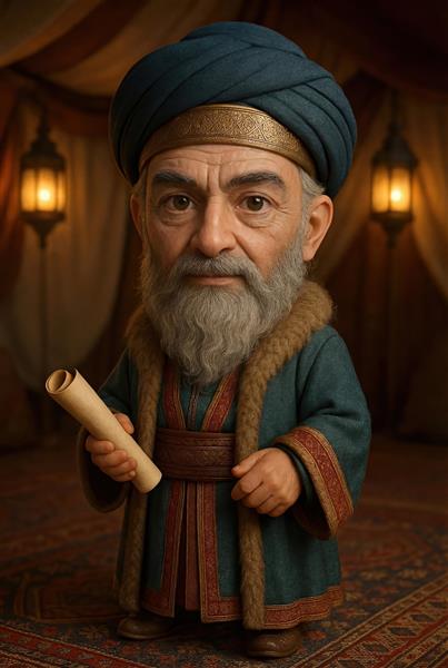 پیران ویسه وزیر دانا با نامه باستانی مدل کارتونی و آموزشی شاهنامه برای دکوراسیون مراکز فرهنگی